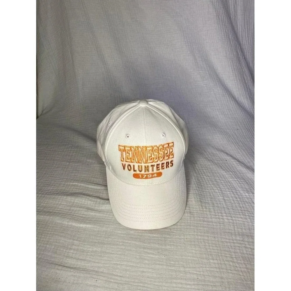 Tennessee Volunteers Adjustable Baseball Cap White Orange NCAA Embroidered Hat